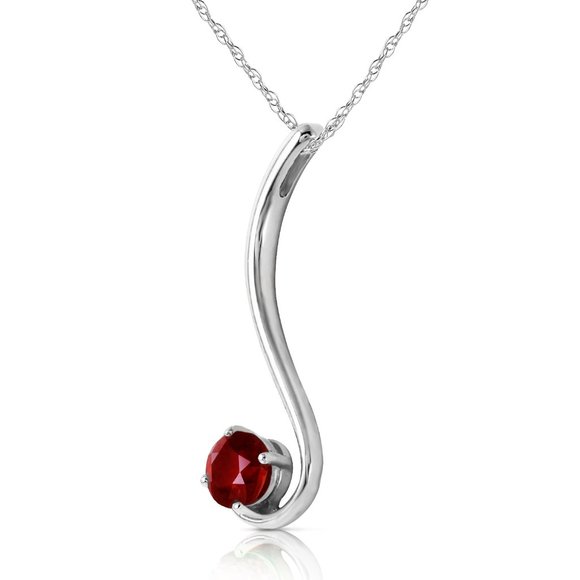 14K. SOLID GOLD NECKLACE WITH NATURAL GARNET